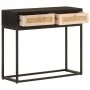 Mesa consola madera maciza de mango y hierro negro 90x30x76 cm de , Mesas auxiliares - Ref: Foro24-372003, Precio: 107,41 €, ...
