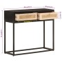 Mesa consola madera maciza de mango y hierro negro 90x30x76 cm de , Mesas auxiliares - Ref: Foro24-372003, Precio: 108,37 €, ...