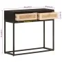 Mesa consola madera maciza de mango y hierro negro 90x30x76 cm de , Mesas auxiliares - Ref: Foro24-372003, Precio: 107,41 €, ...