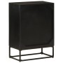 Aparador de hierro y madera maciza de mango negro 55x30x76 cm de , Taquillas y armarios de almacenamiento - Ref: Foro24-37200...