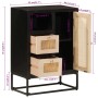 Aparador de hierro y madera maciza de mango negro 55x30x76 cm de , Taquillas y armarios de almacenamiento - Ref: Foro24-37200...
