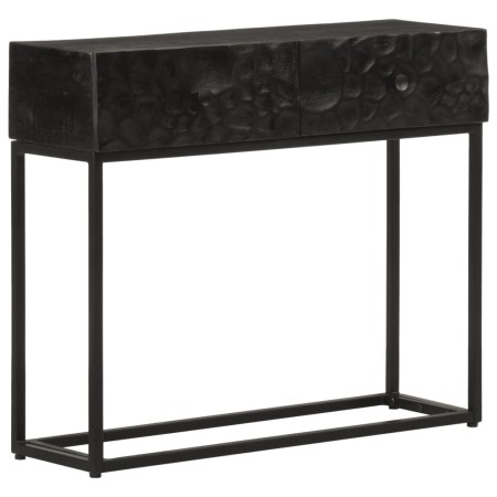 Mesa consola madera maciza de mango y hierro negro 90x30x76 cm de , Taquillas y armarios de almacenamiento - Ref: Foro24-3720...