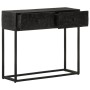 Mesa consola madera maciza de mango y hierro negro 90x30x76 cm de , Taquillas y armarios de almacenamiento - Ref: Foro24-3720...
