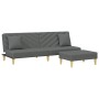 Sofá cama de 2 plazas con almohadas y taburete tela gris oscuro de , Sofás - Ref: Foro24-3216256, Precio: 301,30 €, Descuento: %