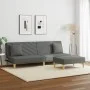 Sofá cama de 2 plazas con almohadas y taburete tela gris oscuro de , Sofás - Ref: Foro24-3216256, Precio: 296,51 €, Descuento: %