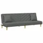 Sofá cama de 2 plazas con almohadas y taburete tela gris oscuro de , Sofás - Ref: Foro24-3216256, Precio: 296,51 €, Descuento: %