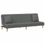 Sofá cama de 2 plazas con almohadas y taburete tela gris oscuro de , Sofás - Ref: Foro24-3216256, Precio: 301,30 €, Descuento: %