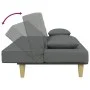 Sofá cama de 2 plazas con almohadas y taburete tela gris oscuro de , Sofás - Ref: Foro24-3216256, Precio: 296,51 €, Descuento: %