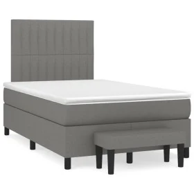 Cama box spring con colchón tela gris oscuro 120x190 cm de , Camas y somieres - Ref: Foro24-3270370, Precio: 441,34 €, Descue...