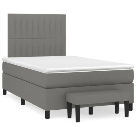 Cama box spring con colchón tela gris oscuro 120x190 cm de , Camas y somieres - Ref: Foro24-3270370, Precio: 441,34 €, Descue...