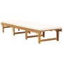 Tumbona plegable con cojín madera maciza de acacia de vidaXL, Tumbonas - Ref: Foro24-46490, Precio: 251,47 €, Descuento: %
