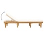 Tumbona plegable con cojín madera maciza de acacia de vidaXL, Tumbonas - Ref: Foro24-46490, Precio: 251,47 €, Descuento: %