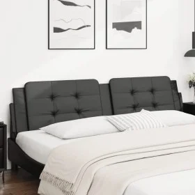 Cabecero de cama acolchado cuero sintético negro 200 cm de , Cabeceros y pies de cama - Ref: Foro24-374883, Precio: 55,76 €, ...