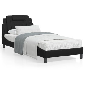 Cama con colchón cuero sintético negro 80x200 cm de , Camas y somieres - Ref: Foro24-3208754, Precio: 259,45 €, Descuento: %