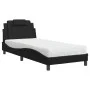 Cama con colchón cuero sintético negro 90x200 cm de , Camas y somieres - Ref: Foro24-3208768, Precio: 286,20 €, Descuento: %