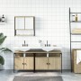 Set de muebles de baño 3 pzas madera contrachapada roble Sonoma de , Muebles de baño - Ref: Foro24-3214666, Precio: 179,42 €,...