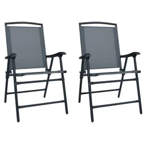 Sillas plegables de jardín 2 unidades textilene gris de vidaXL, Sillas de jardín - Ref: Foro24-47922, Precio: 81,81 €, Descue...