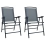 Sillas plegables de jardín 2 unidades textilene gris de vidaXL, Sillas de jardín - Ref: Foro24-47922, Precio: 85,72 €, Descue...