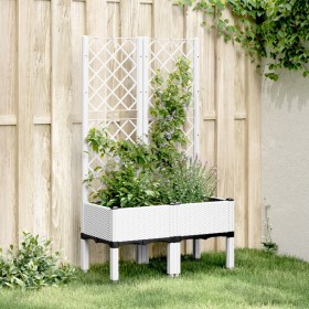 Jardinera con enrejado PP blanco 80x40x142 cm de , Maceteros y jardineras - Ref: Foro24-367924, Precio: 89,39 €, Descuento: %
