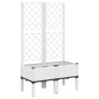 Jardinera con enrejado PP blanco 80x40x142 cm de , Maceteros y jardineras - Ref: Foro24-367924, Precio: 89,39 €, Descuento: %