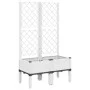 Jardinera con enrejado PP blanco 80x40x142 cm de , Maceteros y jardineras - Ref: Foro24-367924, Precio: 87,69 €, Descuento: %