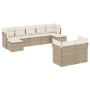Set de sofás de jardín 9 pzas con cojines ratán sintético beige en Conjuntos de jardín | Comprar online en Foru.es