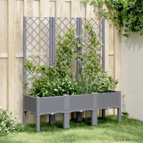 Jardinera con enrejado PP gris 120x40x142 cm de , Maceteros y jardineras - Ref: Foro24-367926, Precio: 94,86 €, Descuento: %