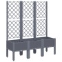 Jardinera con enrejado PP gris 120x40x142 cm de , Maceteros y jardineras - Ref: Foro24-367926, Precio: 96,30 €, Descuento: %