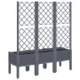 Jardinera con enrejado PP gris 120x40x142 cm de , Maceteros y jardineras - Ref: Foro24-367926, Precio: 94,86 €, Descuento: %