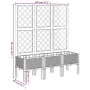 Jardinera con enrejado PP gris 120x40x142 cm de , Maceteros y jardineras - Ref: Foro24-367926, Precio: 94,86 €, Descuento: %