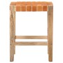 Taburetes de bar 2 piezas cuero auténtico marrón 60 cm en Taburetes de cocina | Comprar online en Foru.es