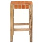 Taburetes de bar 2 piezas cuero auténtico marrón 60 cm en Taburetes de cocina | Comprar online en Foru.es