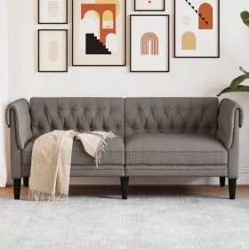 Sofá Chesterfield de 2 plazas tela gris taupe de , Sofás - Ref: Foro24-372552, Precio: 249,99 €, Descuento: %
