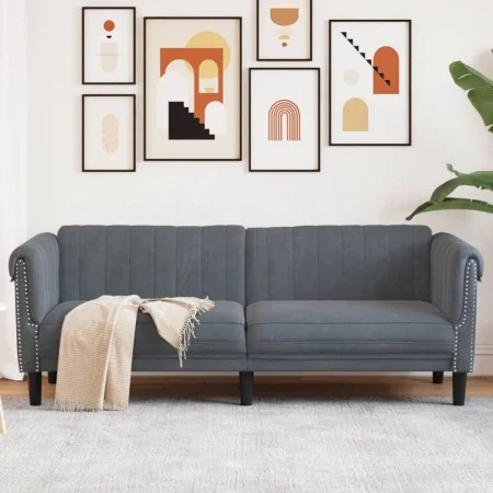 Dark gray velvet 3-seater sofa by , Sofas - Ref: Foro24-372586, Price: 281,85 €, Discount: %