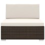 Asiento seccional central y cojines 1 ud ratán sintético marrón de vidaXL, Sofás modulares de exterior - Ref: Foro24-46793, P...