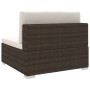 Asiento seccional central y cojines 1 ud ratán sintético marrón de vidaXL, Sofás modulares de exterior - Ref: Foro24-46793, P...