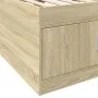 Tumbona con cajones madera ingeniería roble Sonoma 90x200 cm de , Camas y somieres - Ref: Foro24-3280246, Precio: 262,59 €, D...