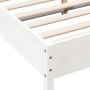 Estructura de cama de madera maciza de pino blanco 140x190 cm de , Camas y somieres - Ref: Foro24-844742, Precio: 126,52 €, D...