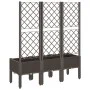 Jardinera con enrejado PP marrón 120x40x142 cm de , Maceteros y jardineras - Ref: Foro24-367930, Precio: 116,26 €, Descuento: %