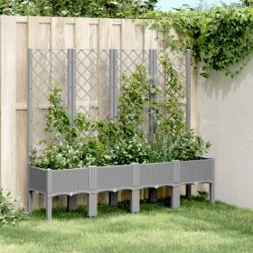 Jardinera con enrejado PP gris claro 160x40x142 cm de , Maceteros y jardineras - Ref: Foro24-367932, Precio: 127,26 €, Descue...