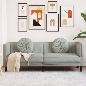 Sofá con cojines de 3 plazas terciopelo gris claro de , Sofás - Ref: Foro24-372642, Precio: 240,23 €, Descuento: %