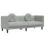 Sofá con cojines de 3 plazas terciopelo gris claro de , Sofás - Ref: Foro24-372642, Precio: 240,23 €, Descuento: %