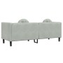 Sofá con cojines de 3 plazas terciopelo gris claro de , Sofás - Ref: Foro24-372642, Precio: 240,23 €, Descuento: %