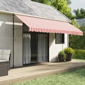 Tela de repuesto de toldo rayas rojas y blancas 4,5x3,5 m de , Toldos - Ref: Foro24-367719, Precio: 69,56 €, Descuento: %