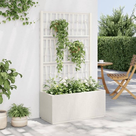 Jardinera con enrejado PP blanco 80x36x140 cm de , Maceteros y jardineras - Ref: Foro24-368779, Precio: 114,36 €, Descuento: %