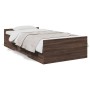 Cama con cajones madera de ingeniería marrón roble 75x190 cm de , Camas y somieres - Ref: Foro24-3280355, Precio: 113,16 €, D...