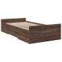 Cama con cajones madera de ingeniería marrón roble 75x190 cm de , Camas y somieres - Ref: Foro24-3280355, Precio: 113,16 €, D...