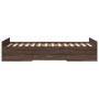 Cama con cajones madera de ingeniería marrón roble 75x190 cm de , Camas y somieres - Ref: Foro24-3280355, Precio: 113,16 €, D...