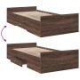 Cama con cajones madera de ingeniería marrón roble 75x190 cm de , Camas y somieres - Ref: Foro24-3280355, Precio: 113,16 €, D...