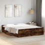 Cama con cajones madera de ingeniería roble ahumado 150x200 cm de , Camas y somieres - Ref: Foro24-3280290, Precio: 149,46 €,...
